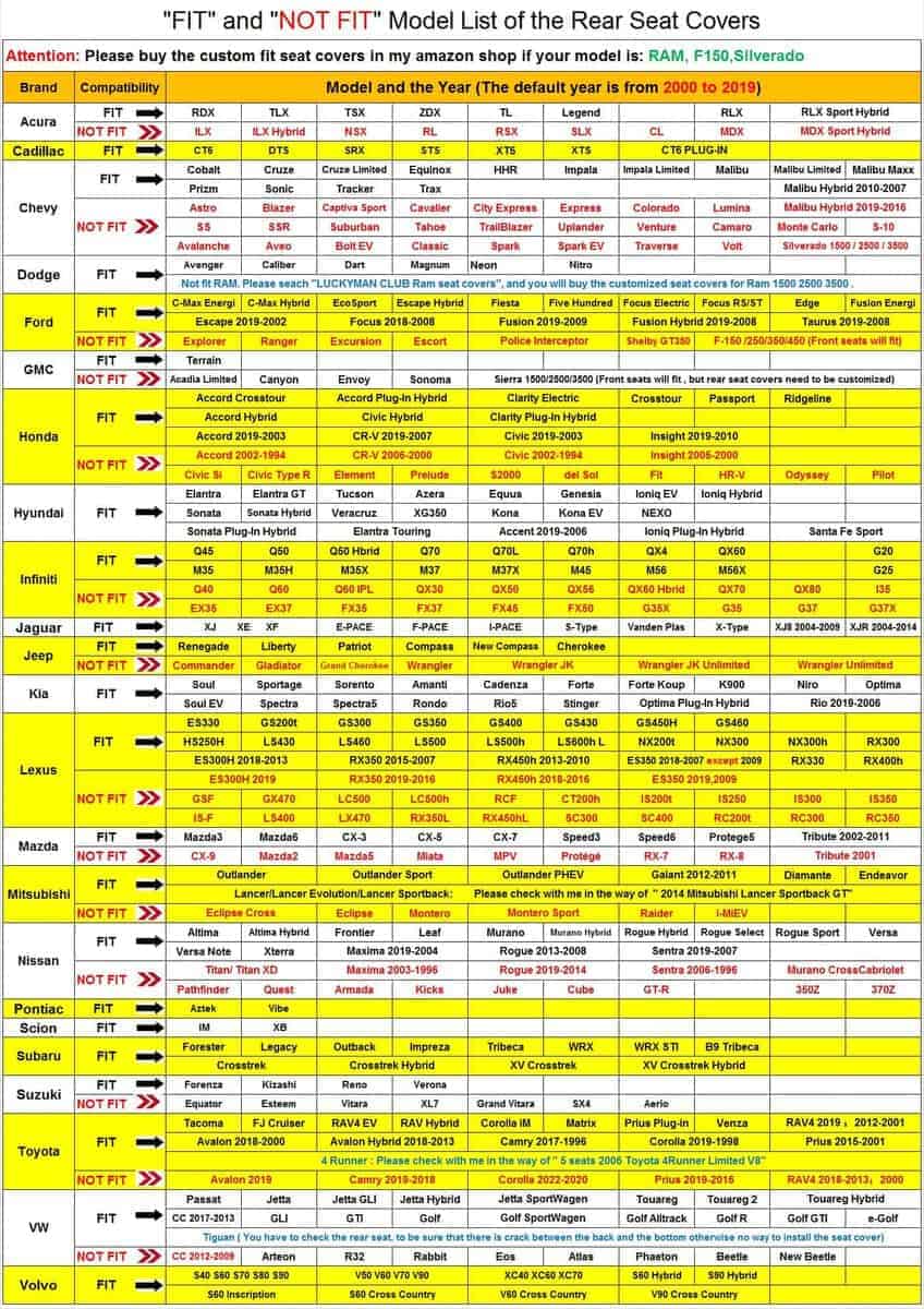 Fundas de Asiento Trasero LUCKYMAN CLUB para la mayoría de - Imagen 3