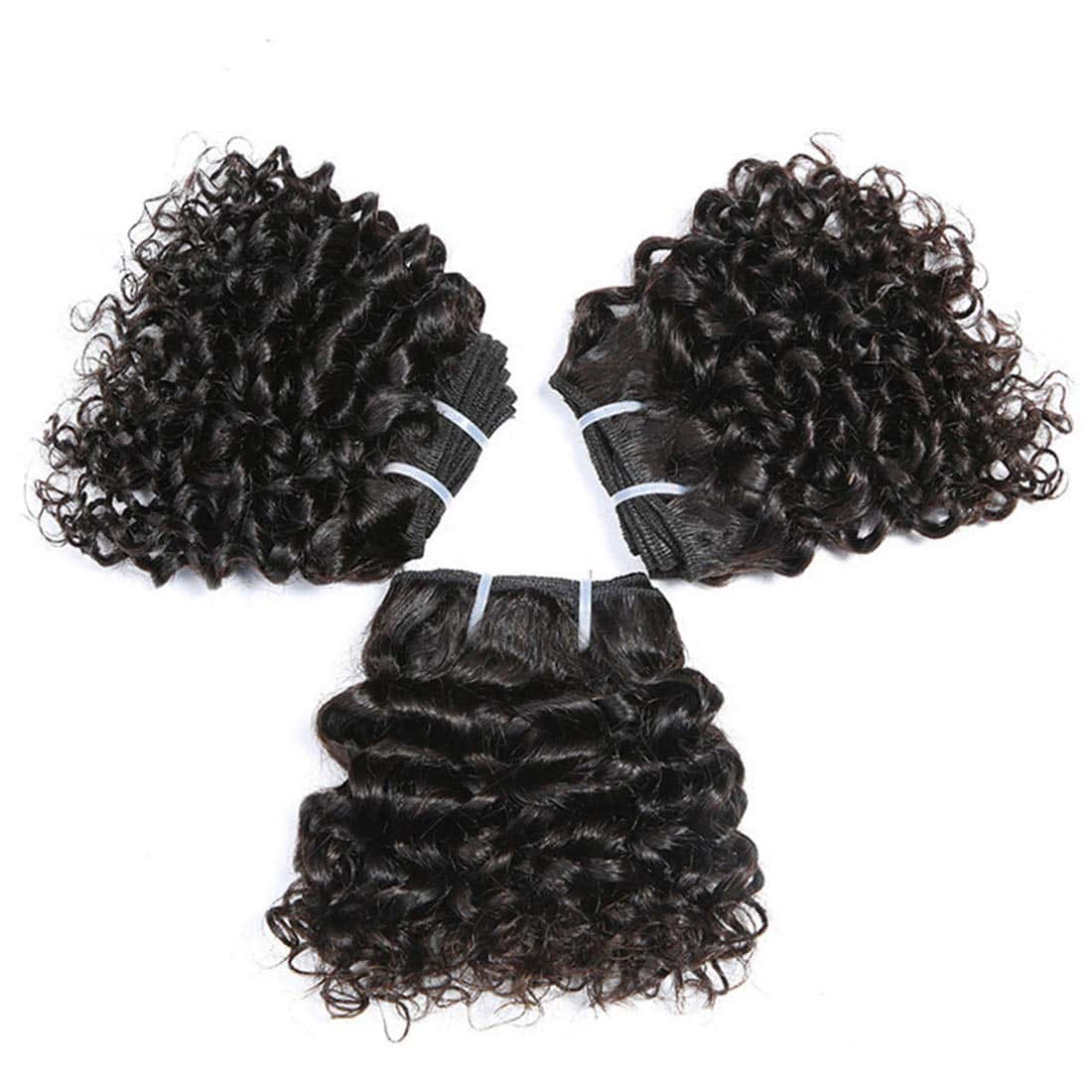 Paquetes de Tejido de Cabello Rizado Kinky Corto de Cabello - Imagen 5