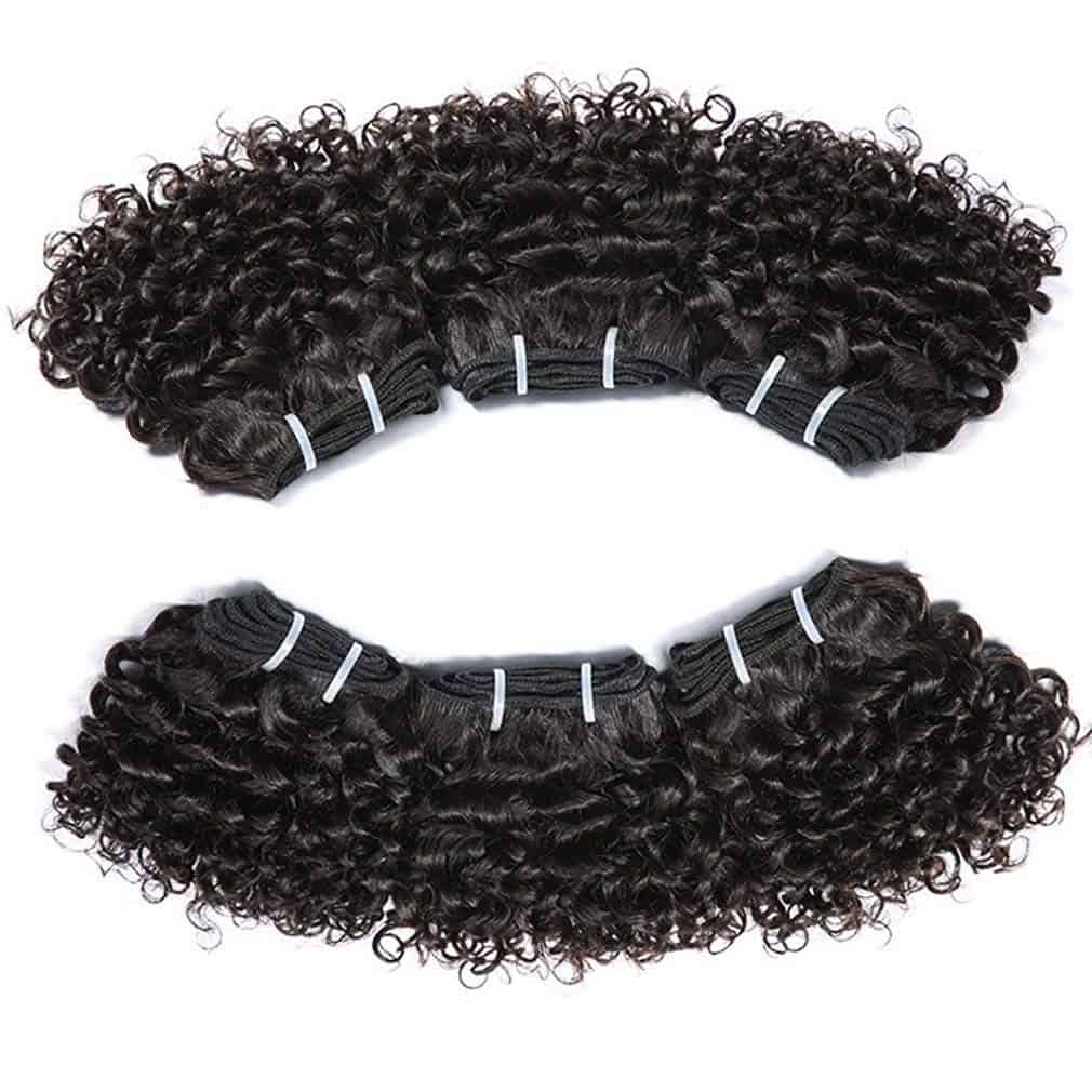 Paquetes de Tejido de Cabello Rizado Kinky Corto de Cabello - Imagen 3