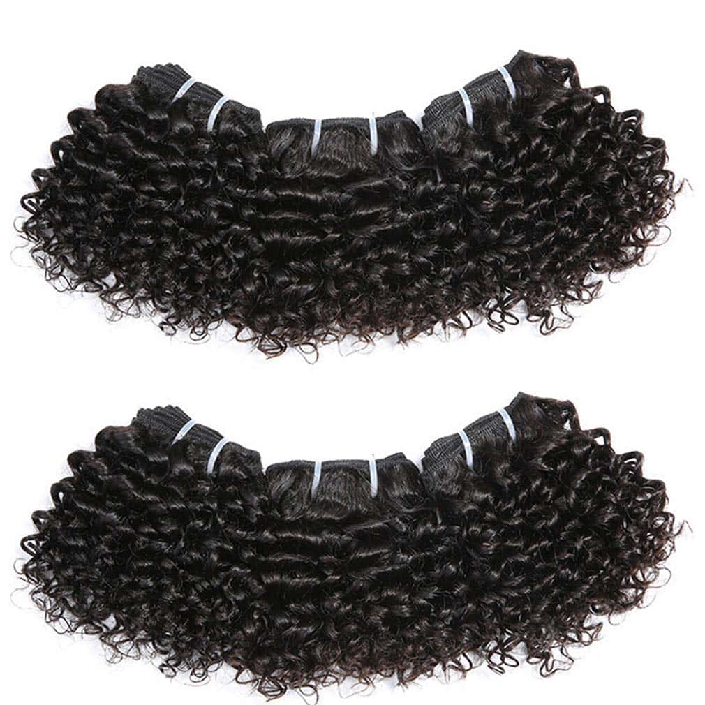 Paquetes de Tejido de Cabello Rizado Kinky Corto de Cabello