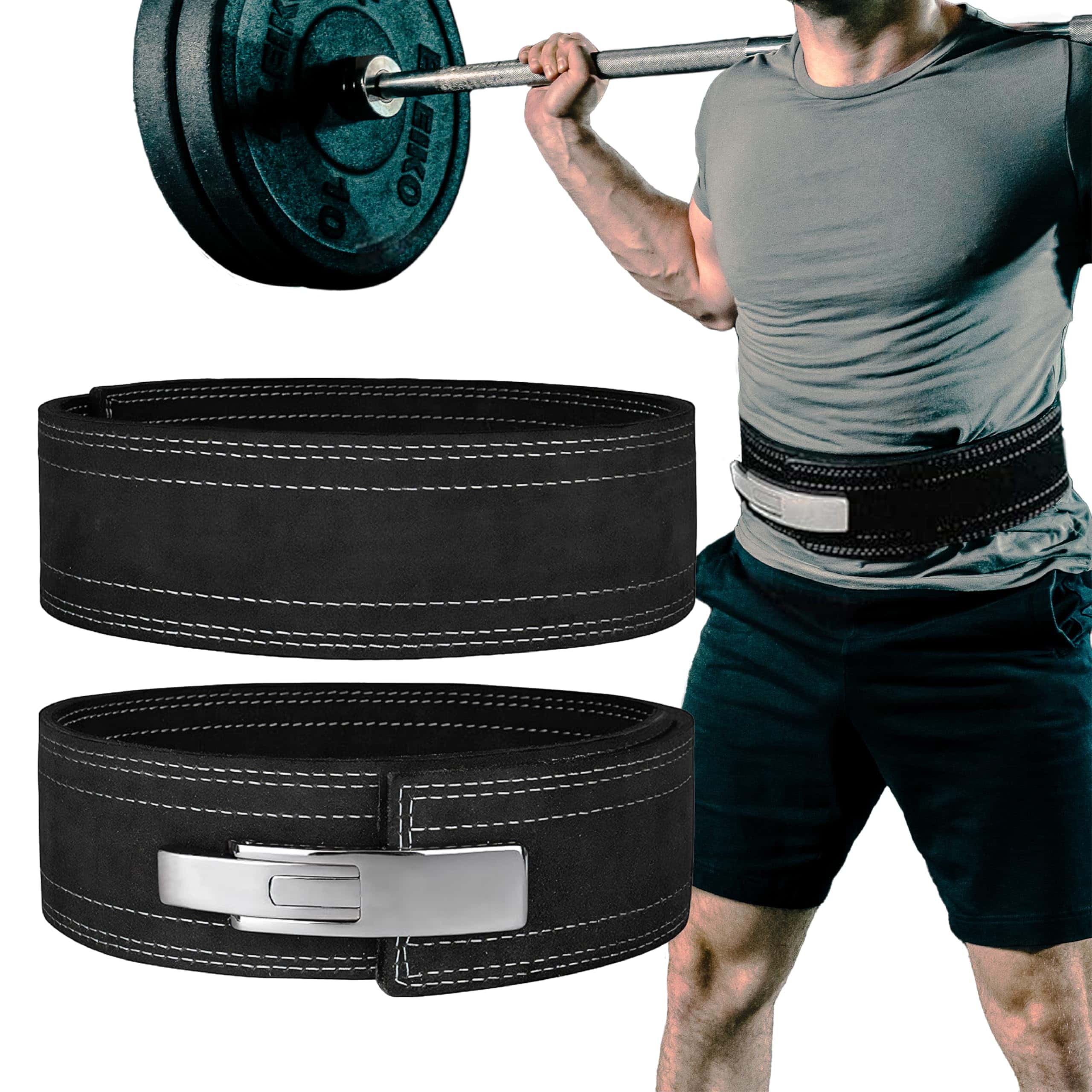 Cinturón de Levantamiento de Pesas Hawk Sports -Plata/Negro