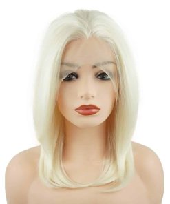 Pelucas Sintéticas de Encaje Frontal Recto Corto de 14