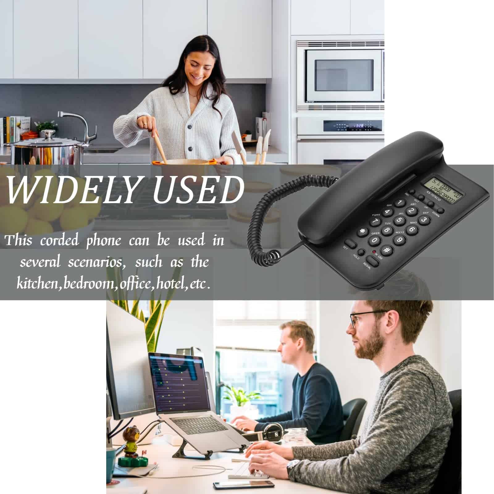 Teléfono Fijo Yoidesu KX-T076 con Identificador de - Imagen 6