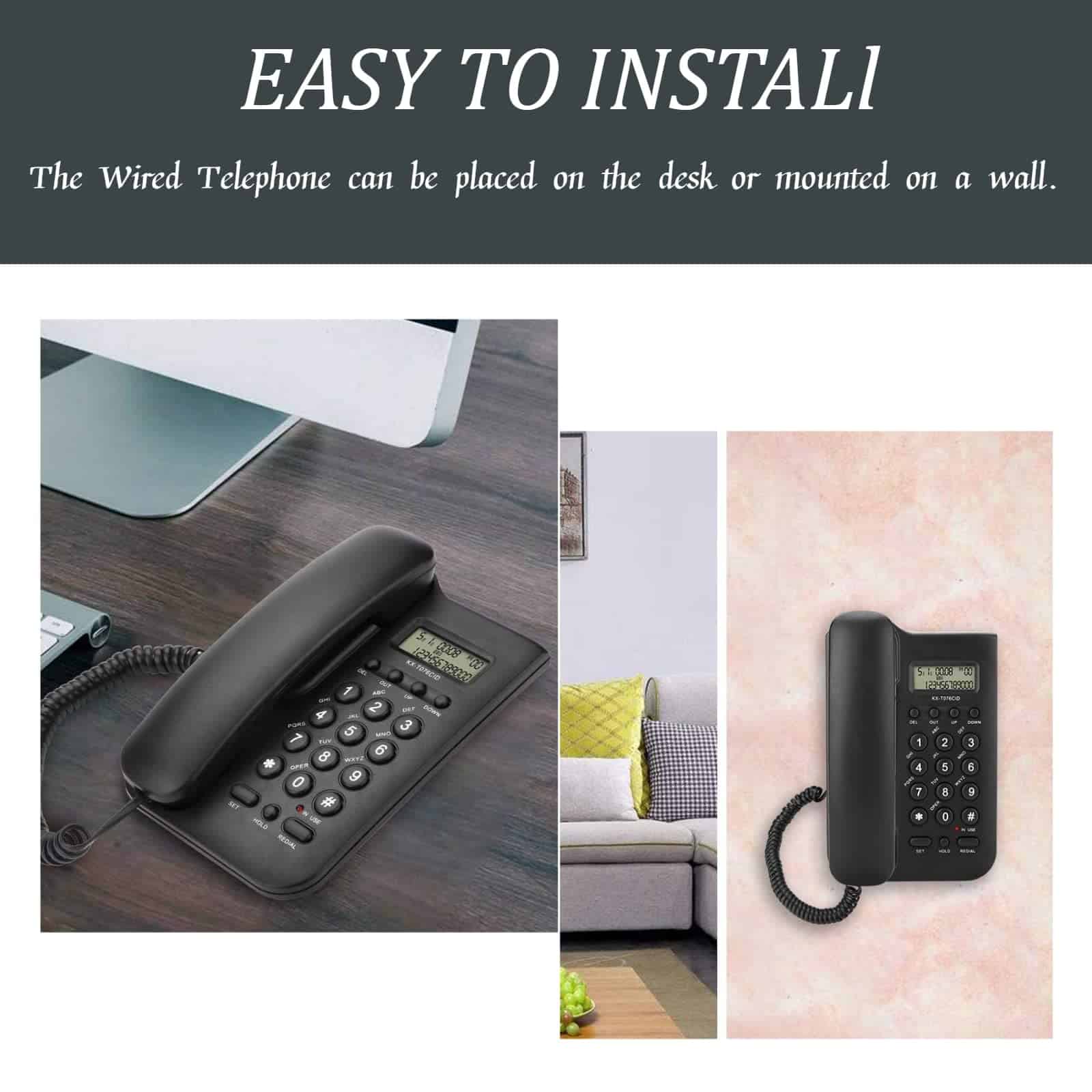 Teléfono Fijo Yoidesu KX-T076 con Identificador de - Imagen 3