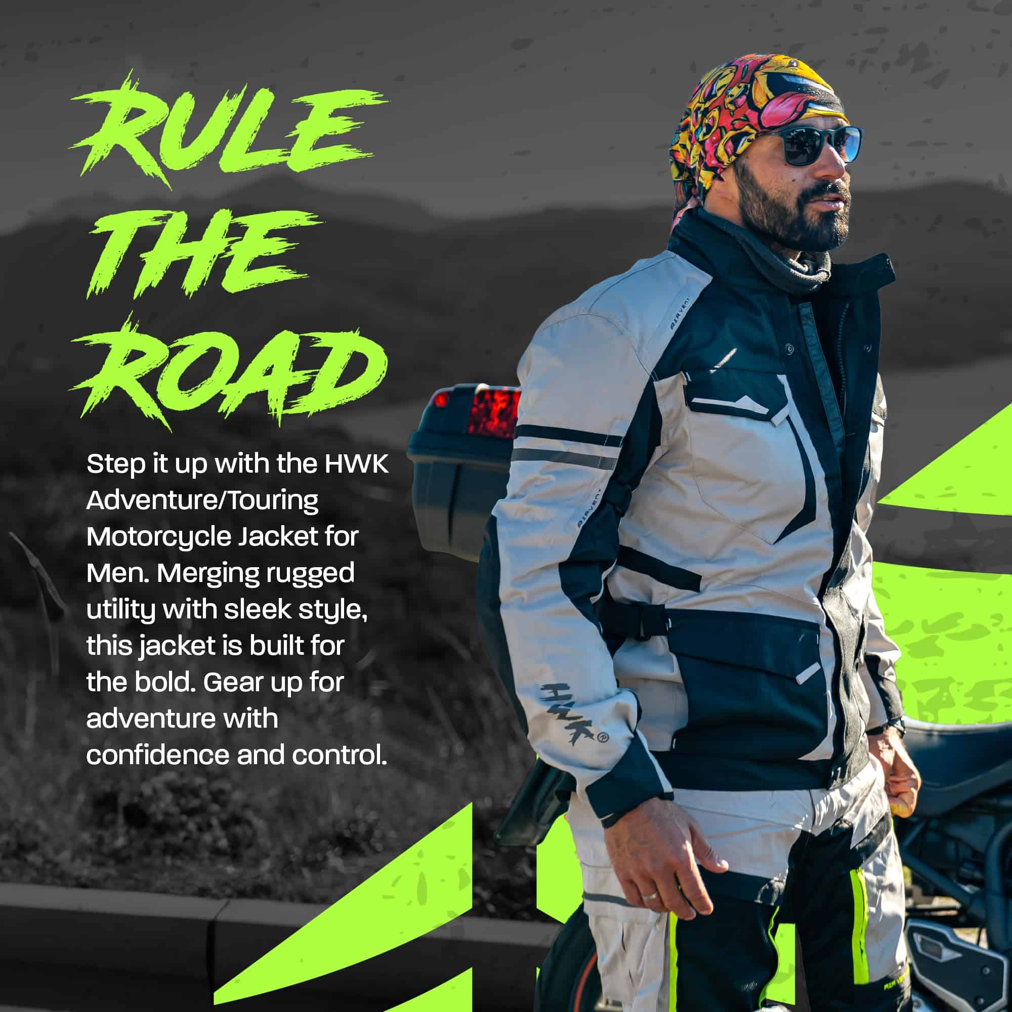 Chamarra de moto de aventura HWK para hombre, Mediana - Imagen 5