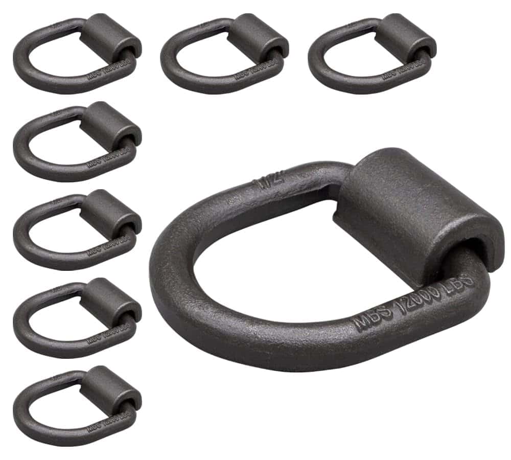 Mytee Products (Paquete de 8) Anillo en D soldado forjado