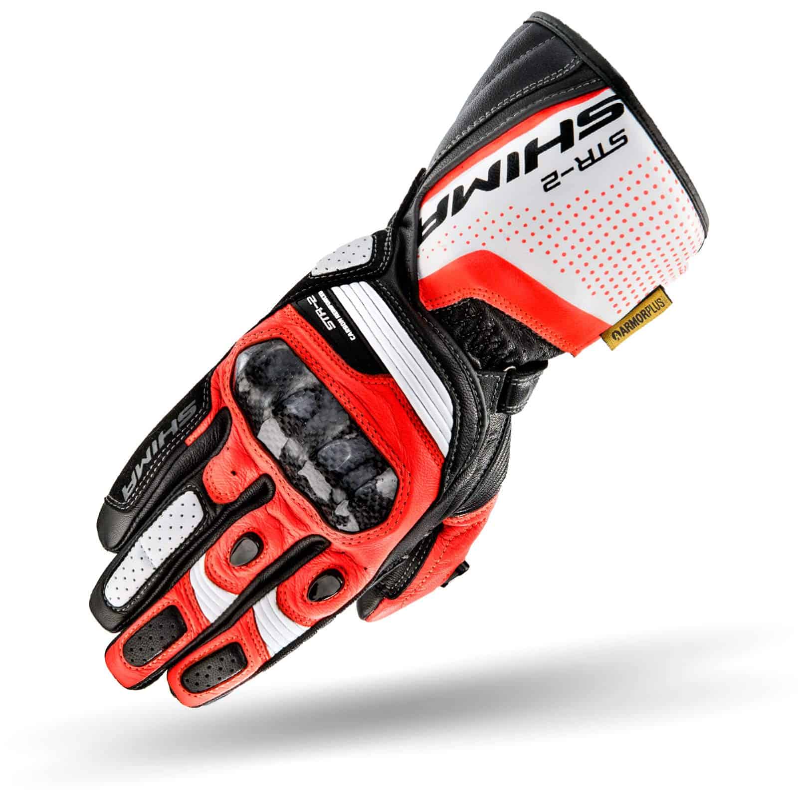 Guantes de Moto SHIMA STR-2 para Hombre - -Rojo Flúor