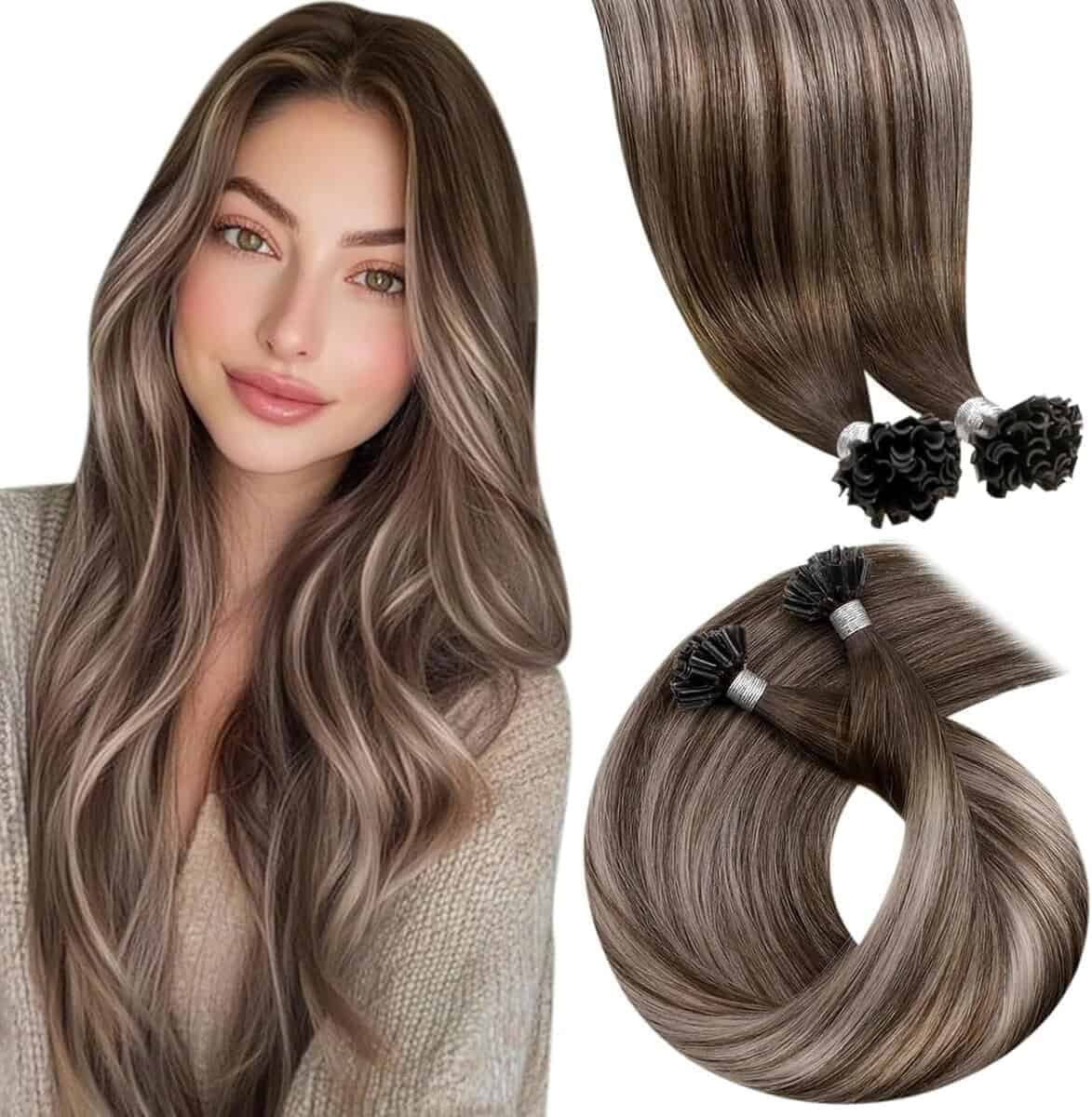 Extensiones de Cabello en U LaaVoo Cabello Humano Balayage