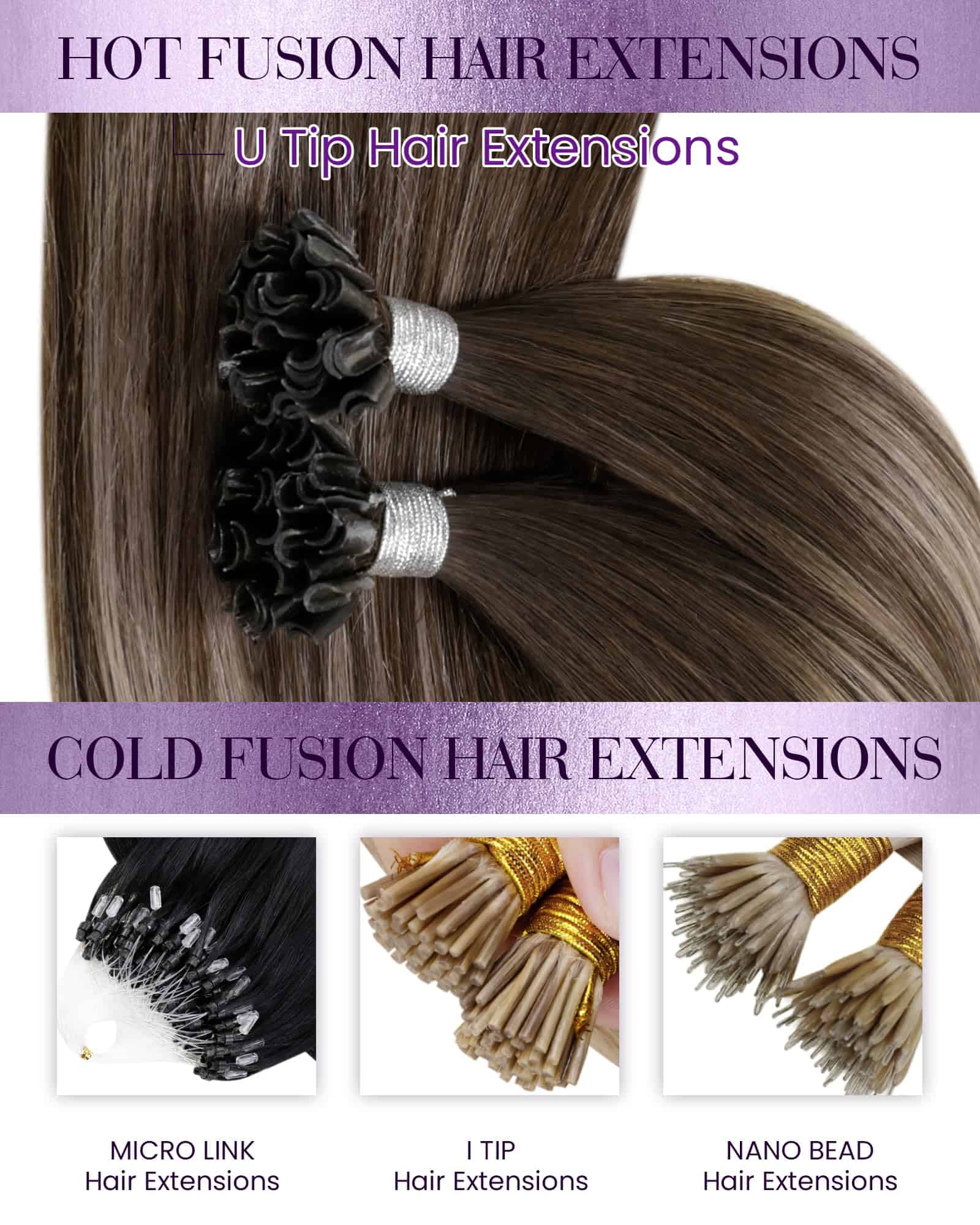 Extensiones de Cabello en U LaaVoo Cabello Humano Balayage - Imagen 8