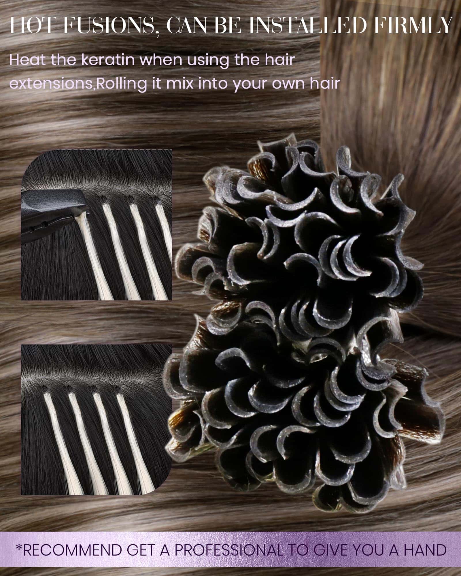 Extensiones de Cabello en U LaaVoo Cabello Humano Balayage - Imagen 4
