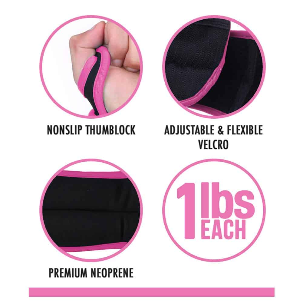 Par de Pesas para Muñeca de 2lb (1lb Cada Uno) con Orificio - Imagen 4