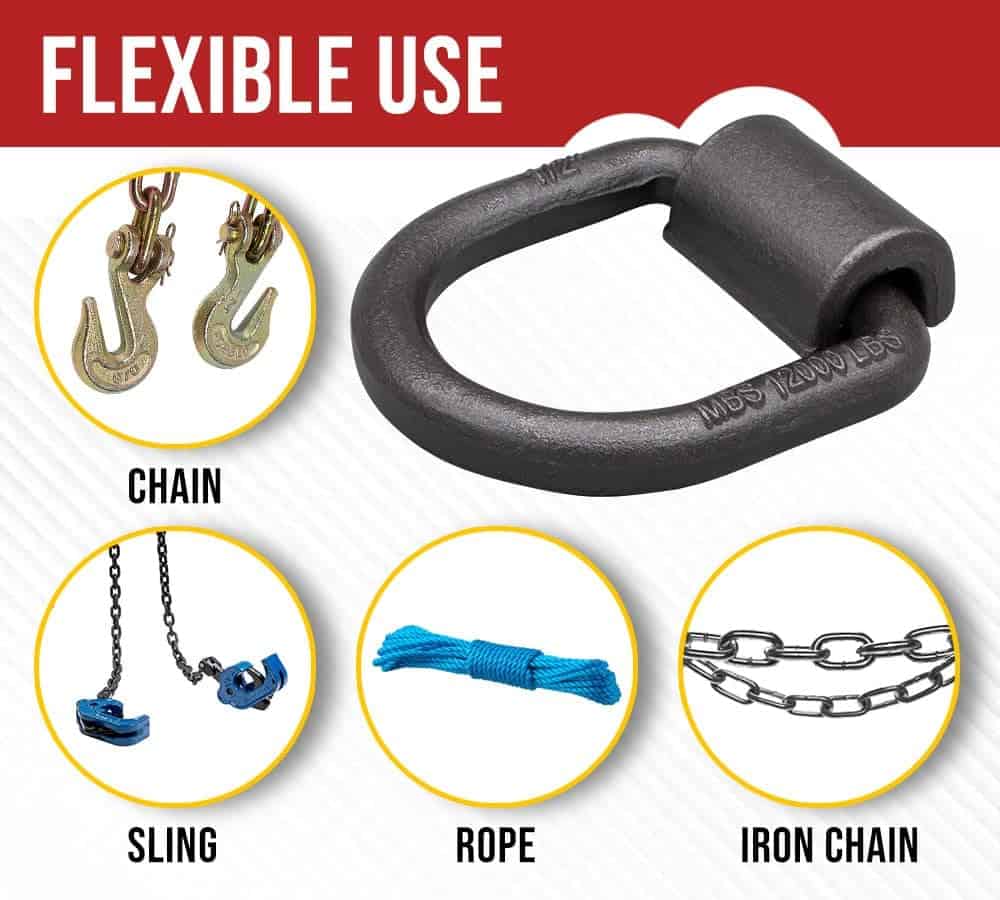 Mytee Products (20 Pack) 1/2" Anilla en D Forjada de Alta - Imagen 7