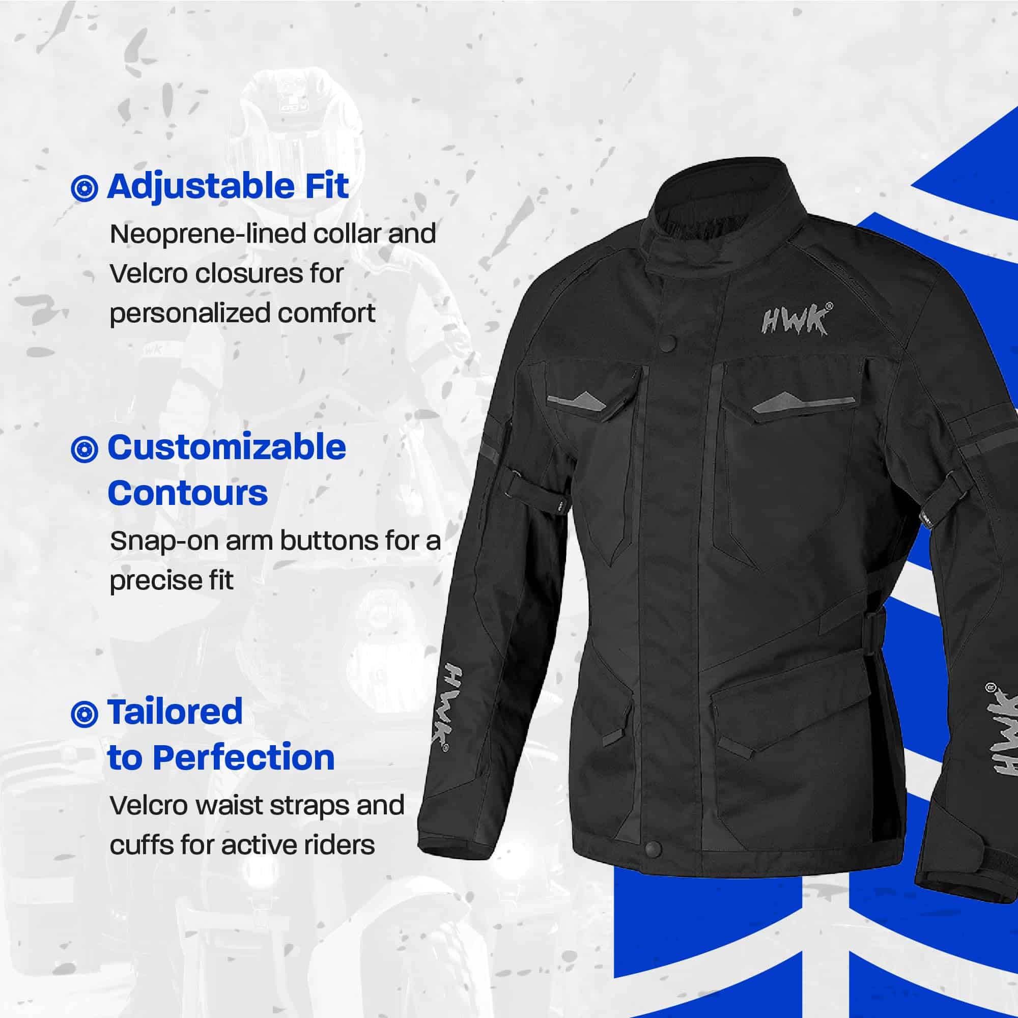 Chamarra de Moto para Hombre HWK Adventure Touring, - Imagen 4