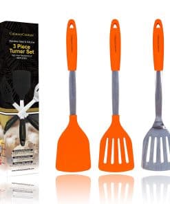Set de Espátulas de Acero Inoxidable Naranja - Incluye