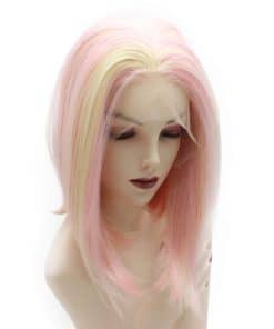 Peluca Bob Lace Front de iwonawig (Rosa con Rubia)