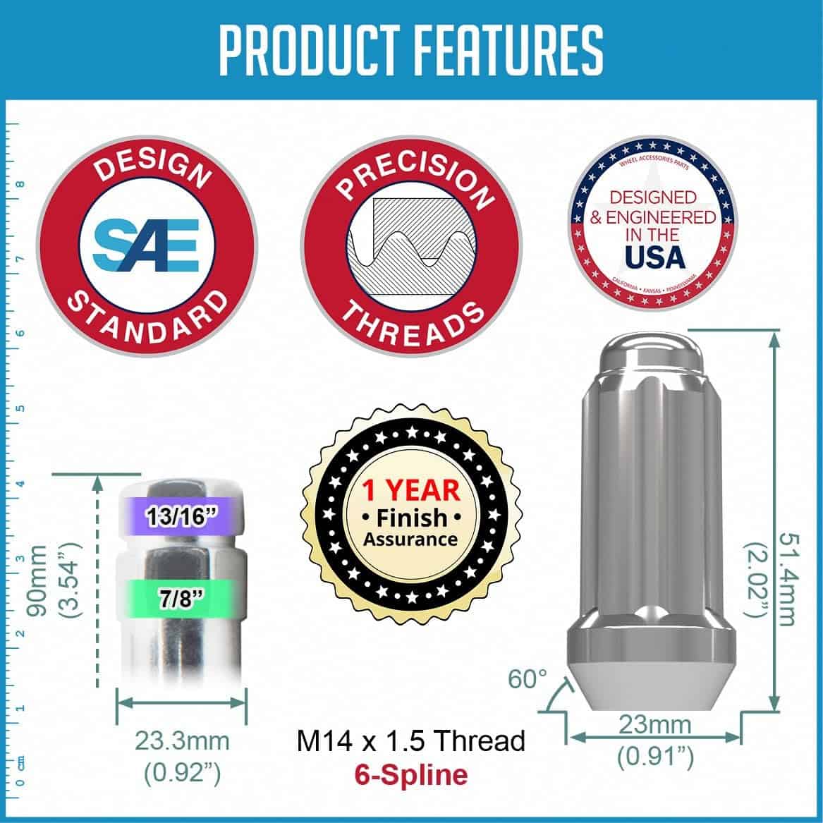 32 Piezas M14x1.5 14x1.5 Rosca Tuerca de Seguridad para - Imagen 6