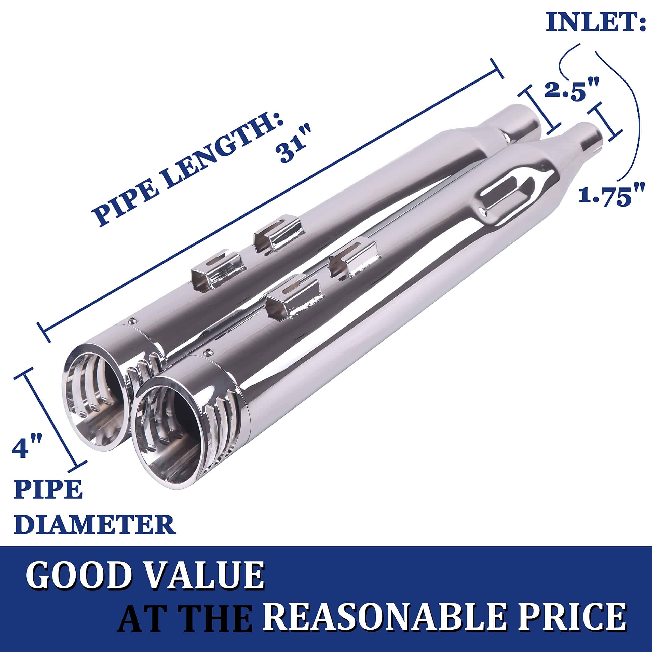 Escape deslizable SHARKROAD de 4.0 pulgadas para Harley - - Imagen 6