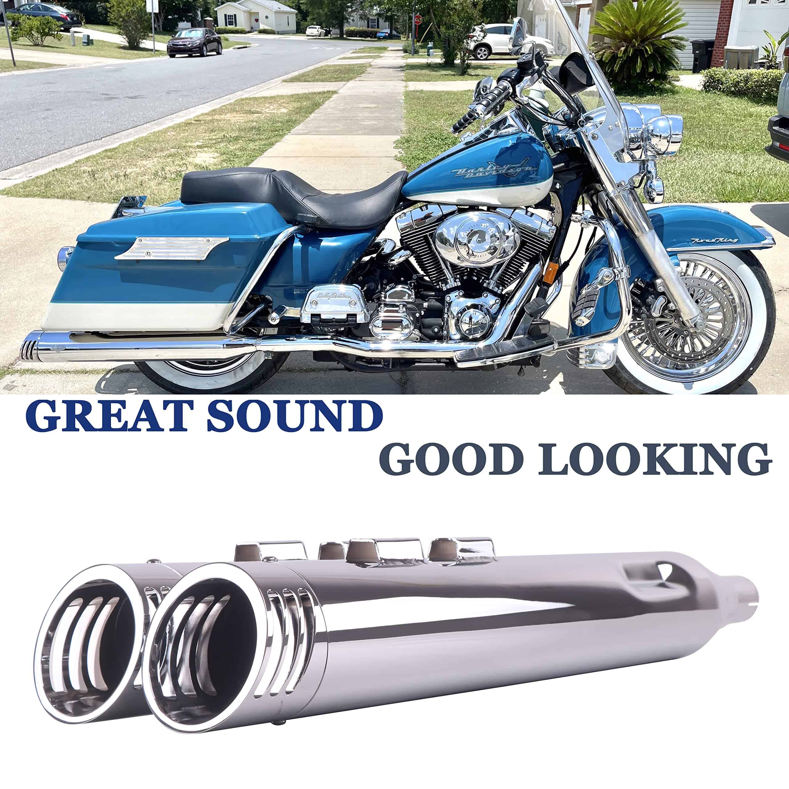 Escape deslizable SHARKROAD de 4.0 pulgadas para Harley - - Imagen 7