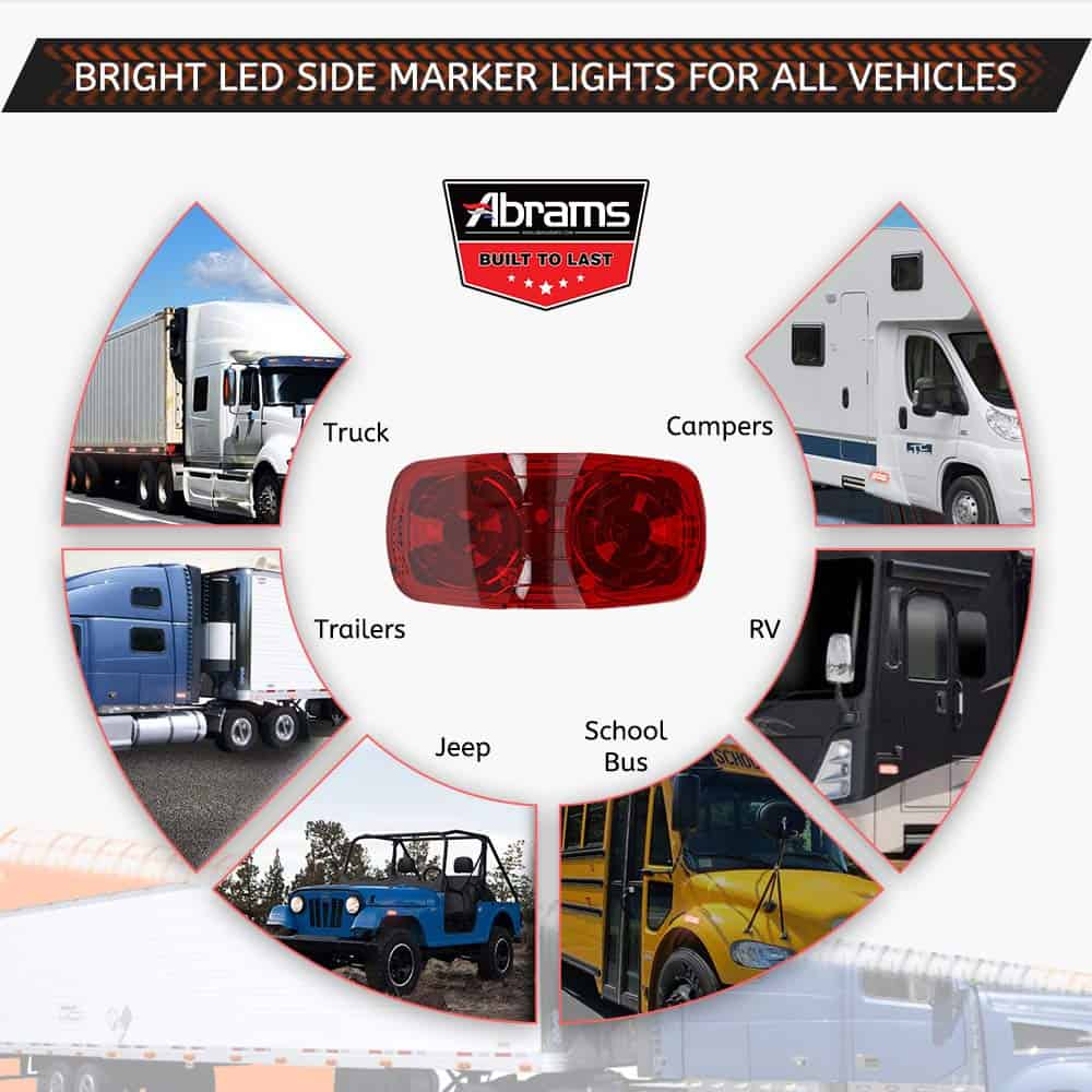 Luces de marcador lateral rectangular Abrams de 4" con 16 - Imagen 8