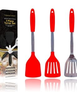 Set de espátulas de acero inoxidable rojo - Incluye