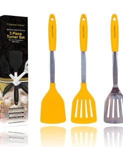 Set de espátula de acero inoxidable amarillo - Incluye