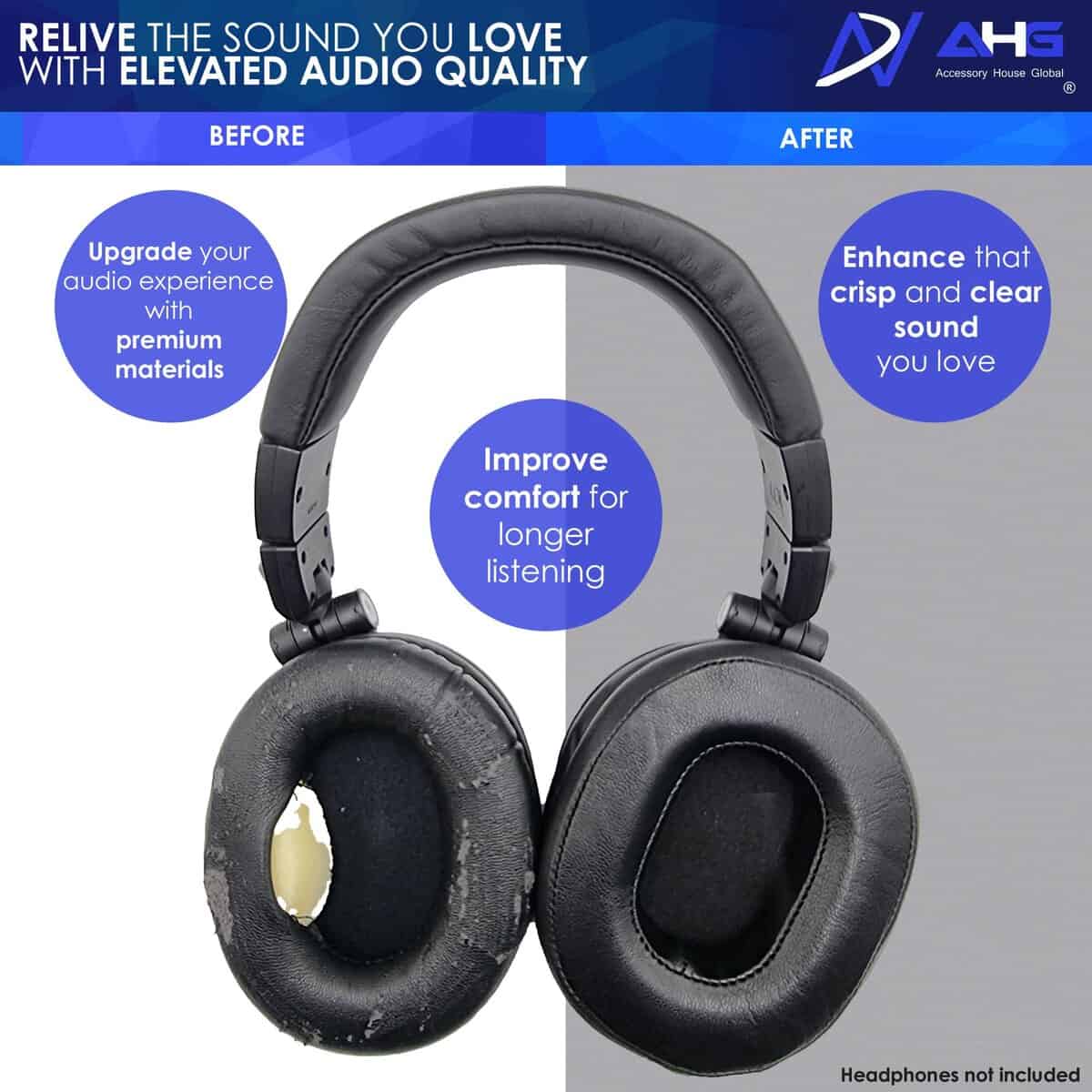 Almohadillas para oídos AHG M50X compatibles con audífonos - Imagen 5