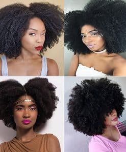 Extensión de Cabello Afro Kinky Curly Clip In de la Reina