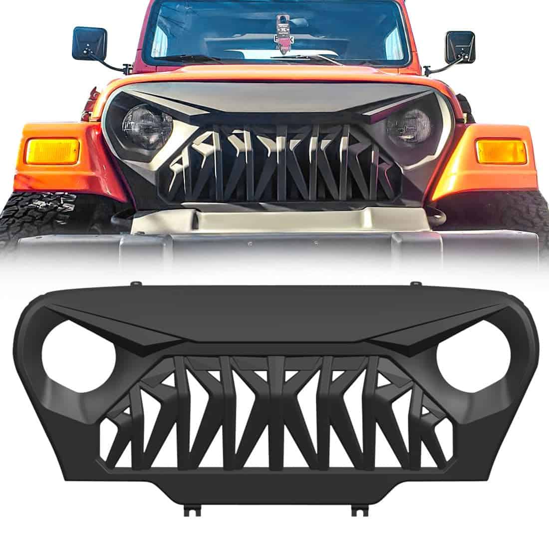 Parrilla Delantera de Tiburón Compatible con Jeep Wrangler