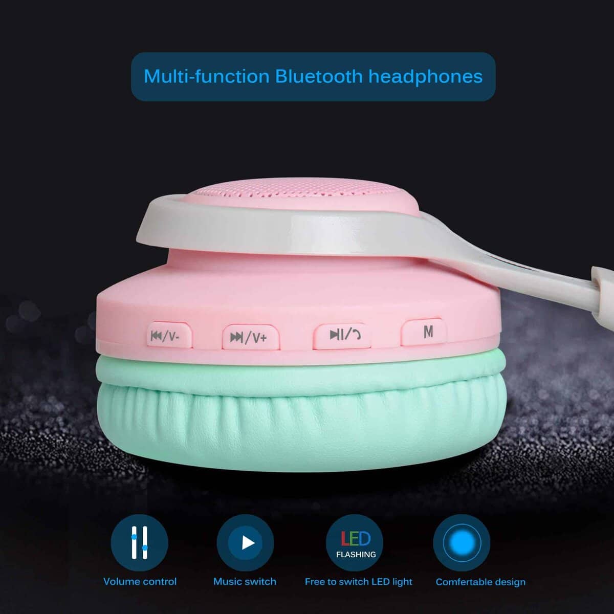 Audífonos Bluetooth con luces Riwbox WT-7S, plegables, - Imagen 7