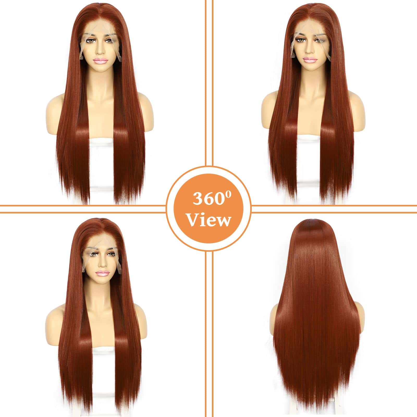 SAPPHIREWIGS Peluca Frontal de Encaje Sintético en Color - Imagen 4