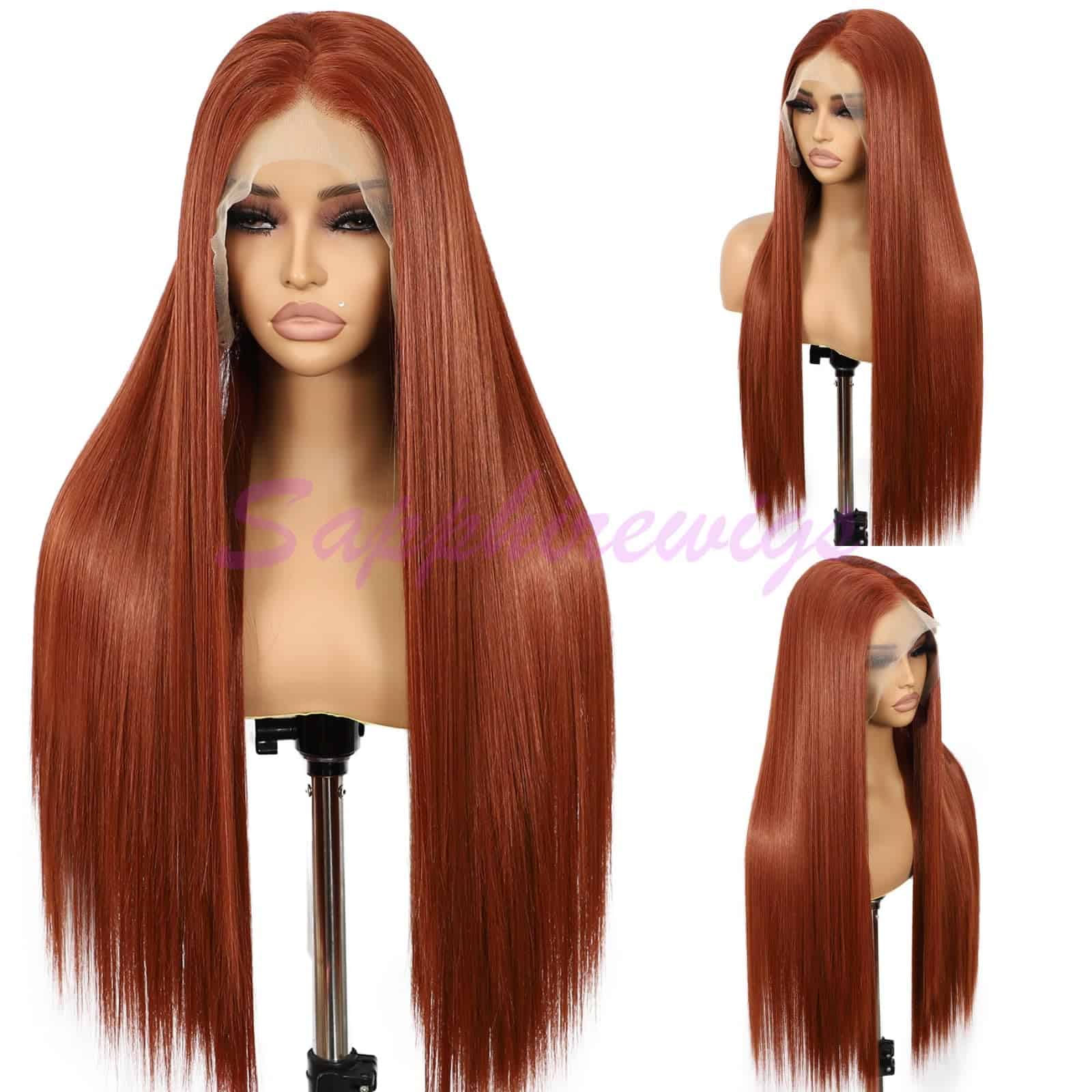 SAPPHIREWIGS Peluca Frontal de Encaje Sintético en Color - Imagen 3