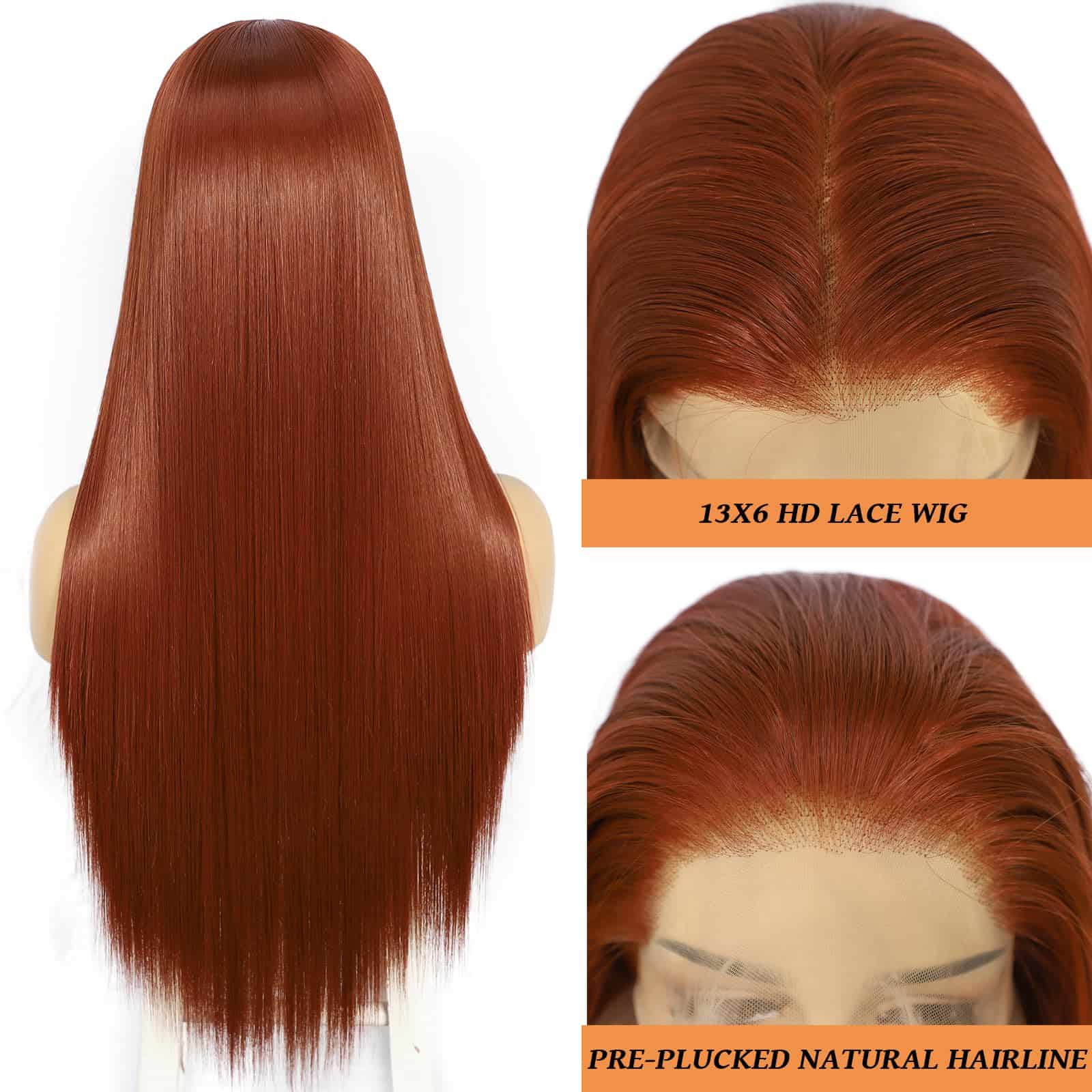 SAPPHIREWIGS Peluca Frontal de Encaje Sintético en Color - Imagen 6