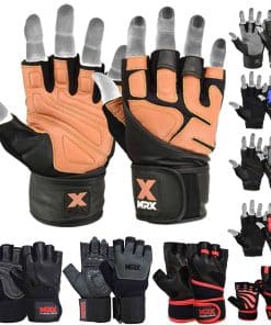 Guantes de levantamiento de pesas de nivel -Negro Marrón