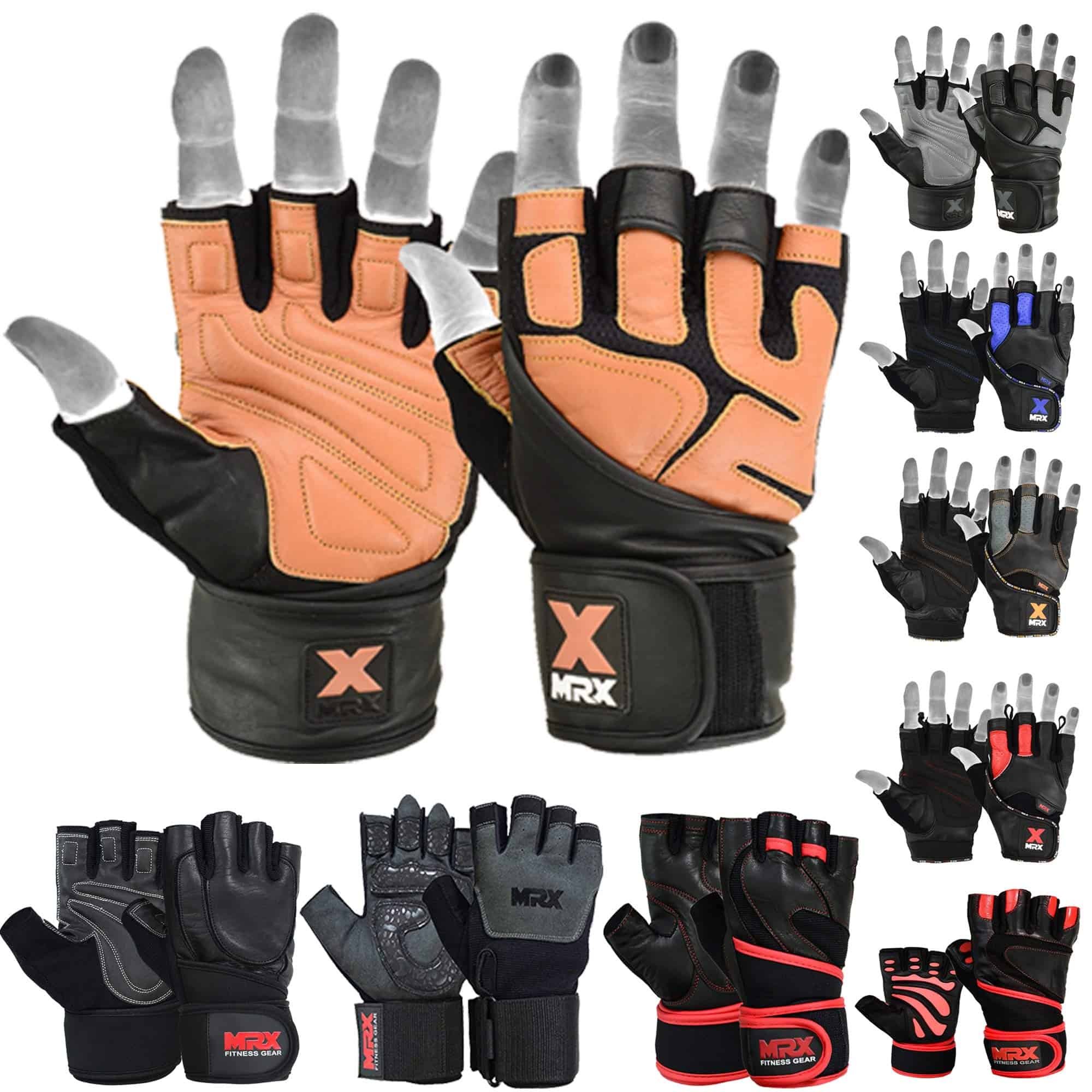 Guantes de levantamiento de pesas de nivel -Negro Marrón