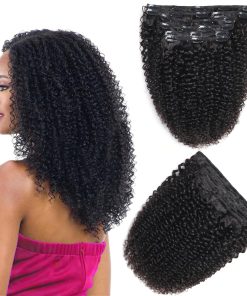 Extensiones de Cabello Rizado Kinky Curly Clip In Pelo