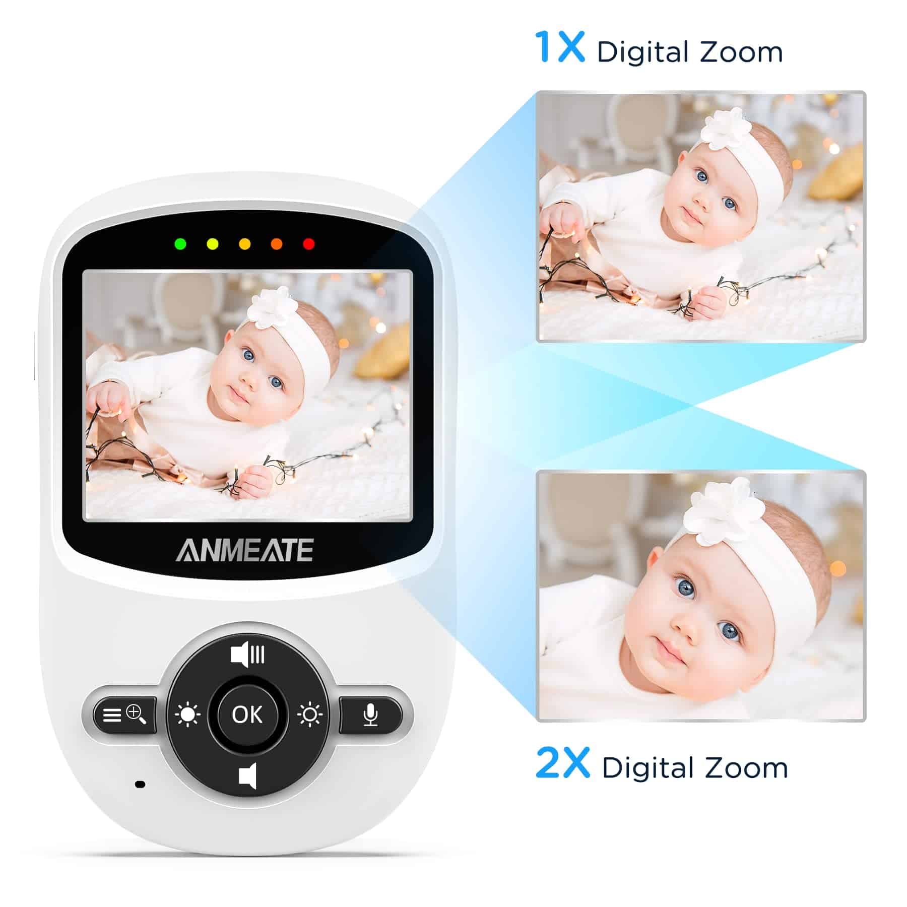ANMEATE Video Baby Monitor con Cámara Digital, Monitor de - Imagen 4