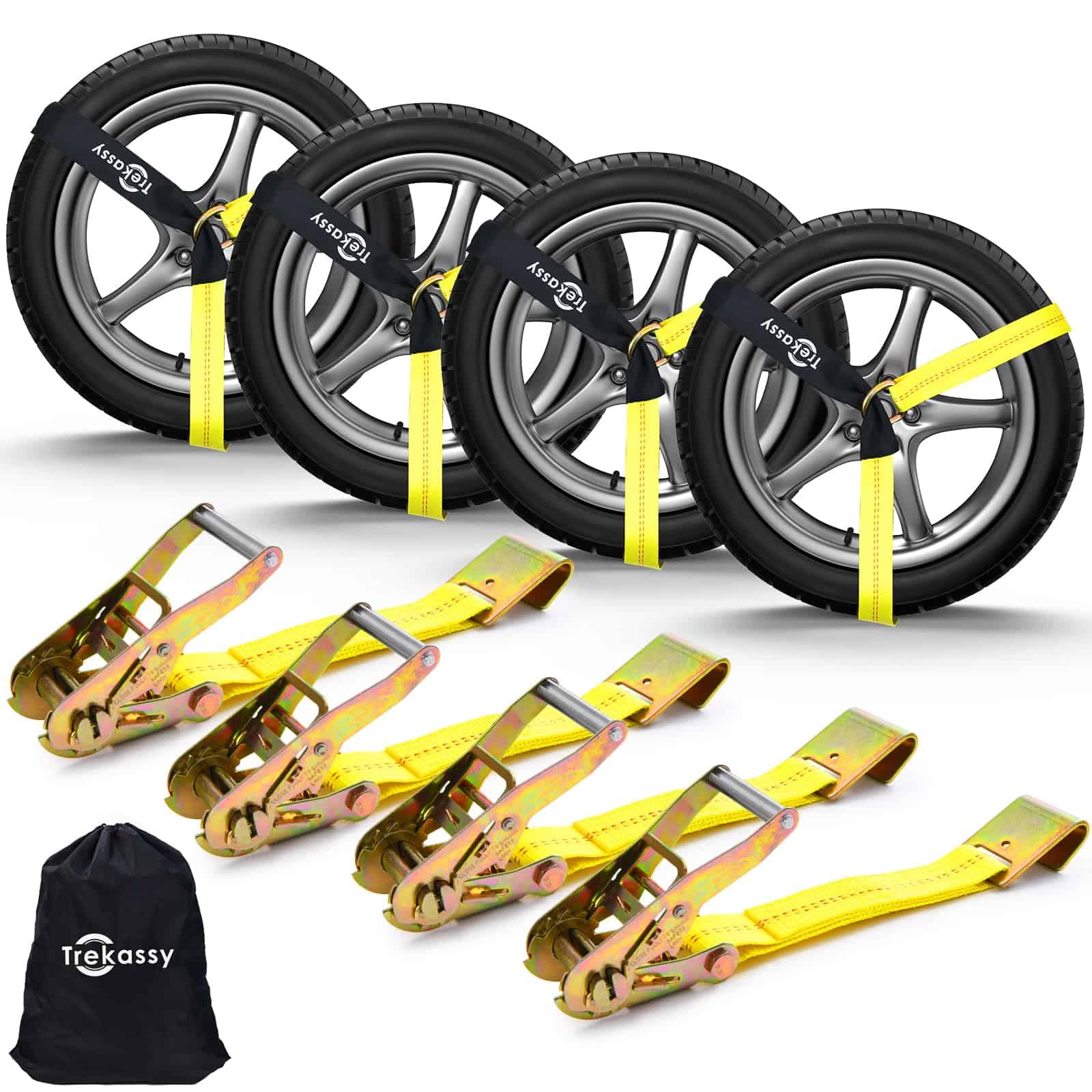 Trekassy Correas de Amarre para Autos en Remolques con