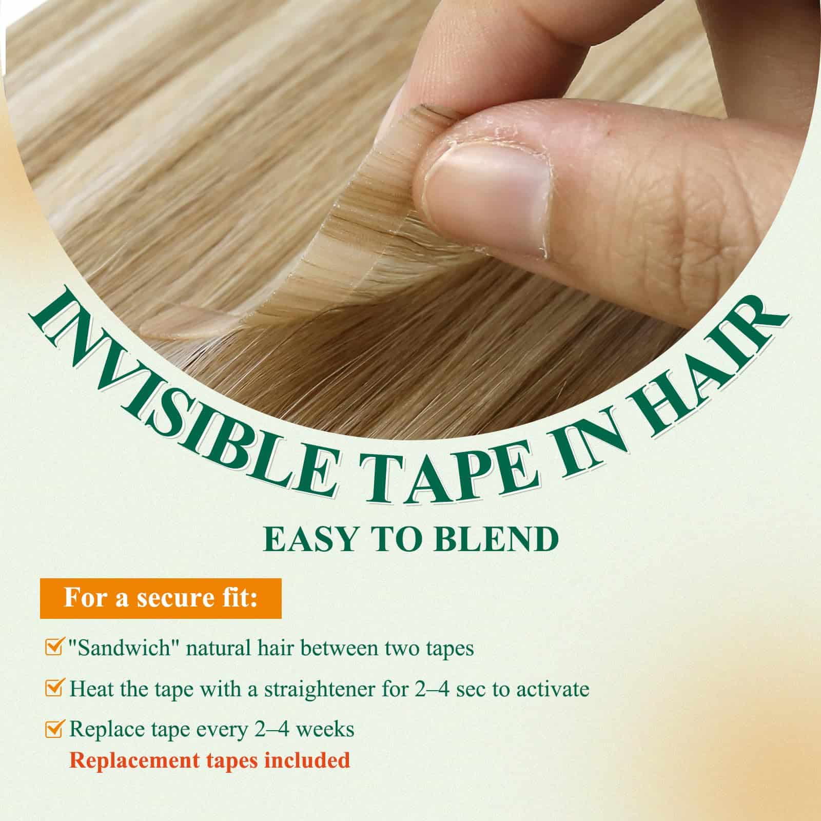 Extensiones de Cabello Humano Real Easyouth - Rubio Cálido - Imagen 8