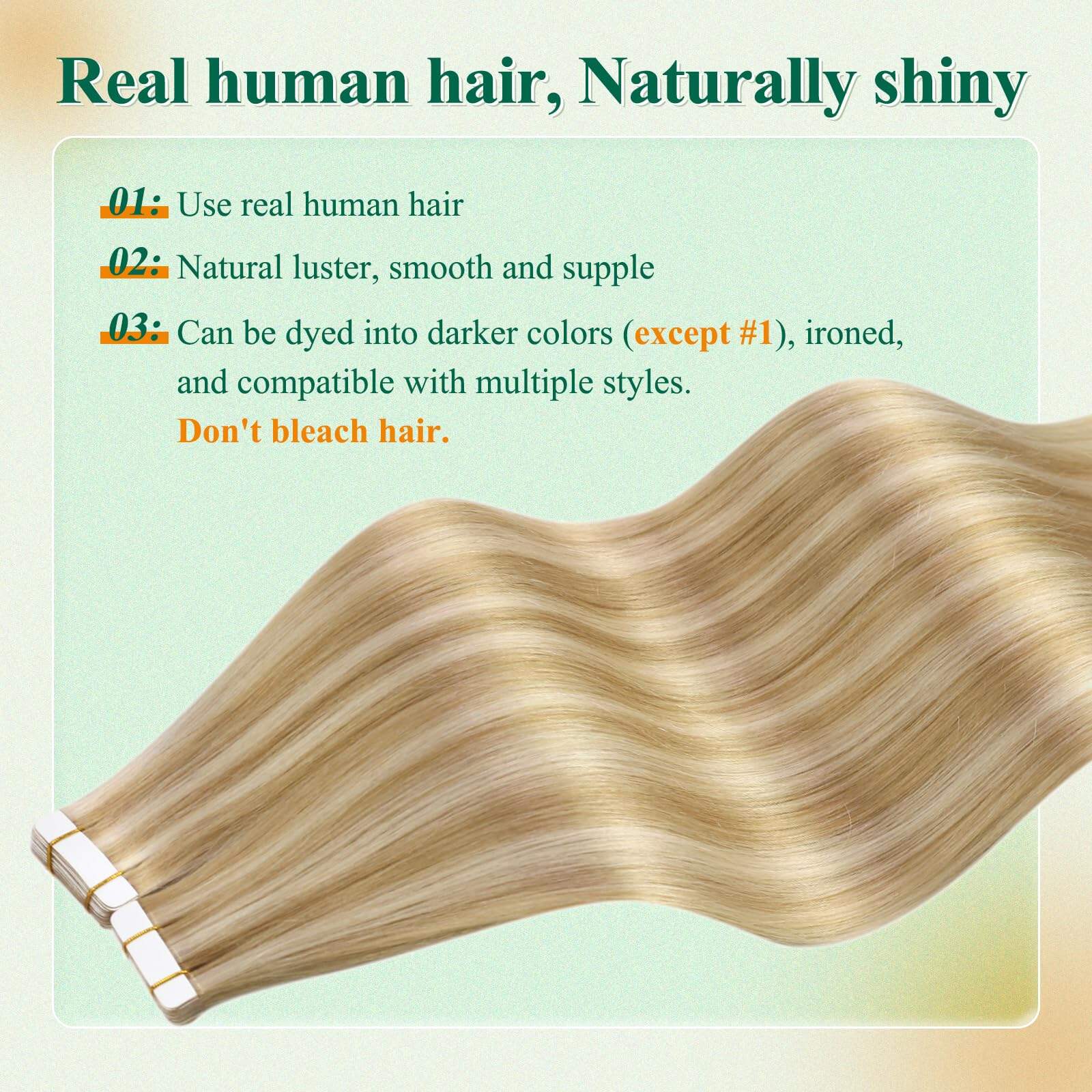 Extensiones de Cabello Humano Real Easyouth - Rubio Cálido - Imagen 6