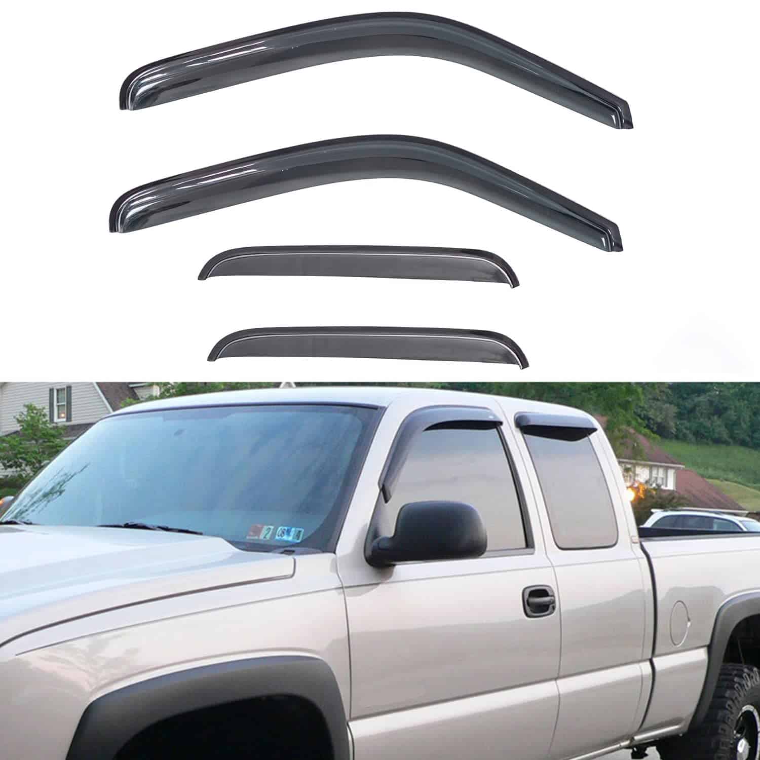 LQQDP 4pcs Deflectores de Ventana de Humo/Lluvia