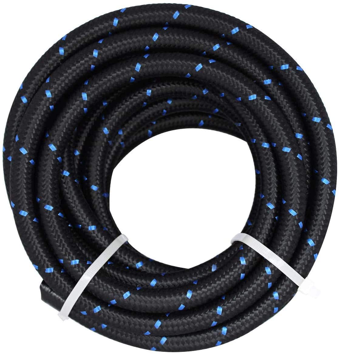 Manguera de Combustible Trenzada de Acero -Negro y Azul - Imagen 3