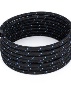 Manguera de Combustible Trenzada de Acero -Negro y Azul