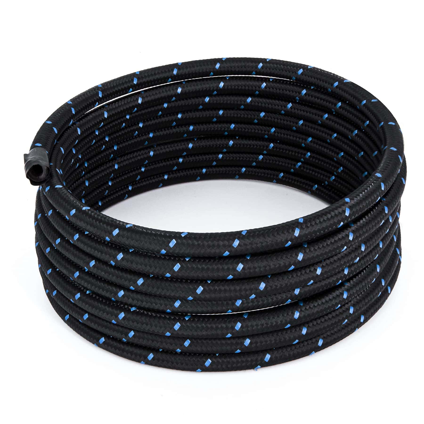 Manguera de Combustible Trenzada de Acero -Negro y Azul