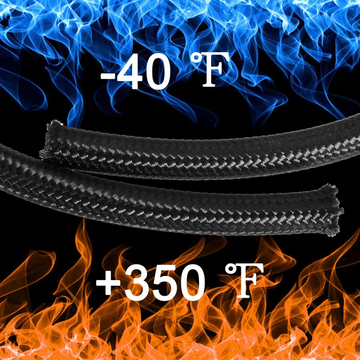 Manguera de Combustible Trenzada de Acero -Negro y Azul - Imagen 7