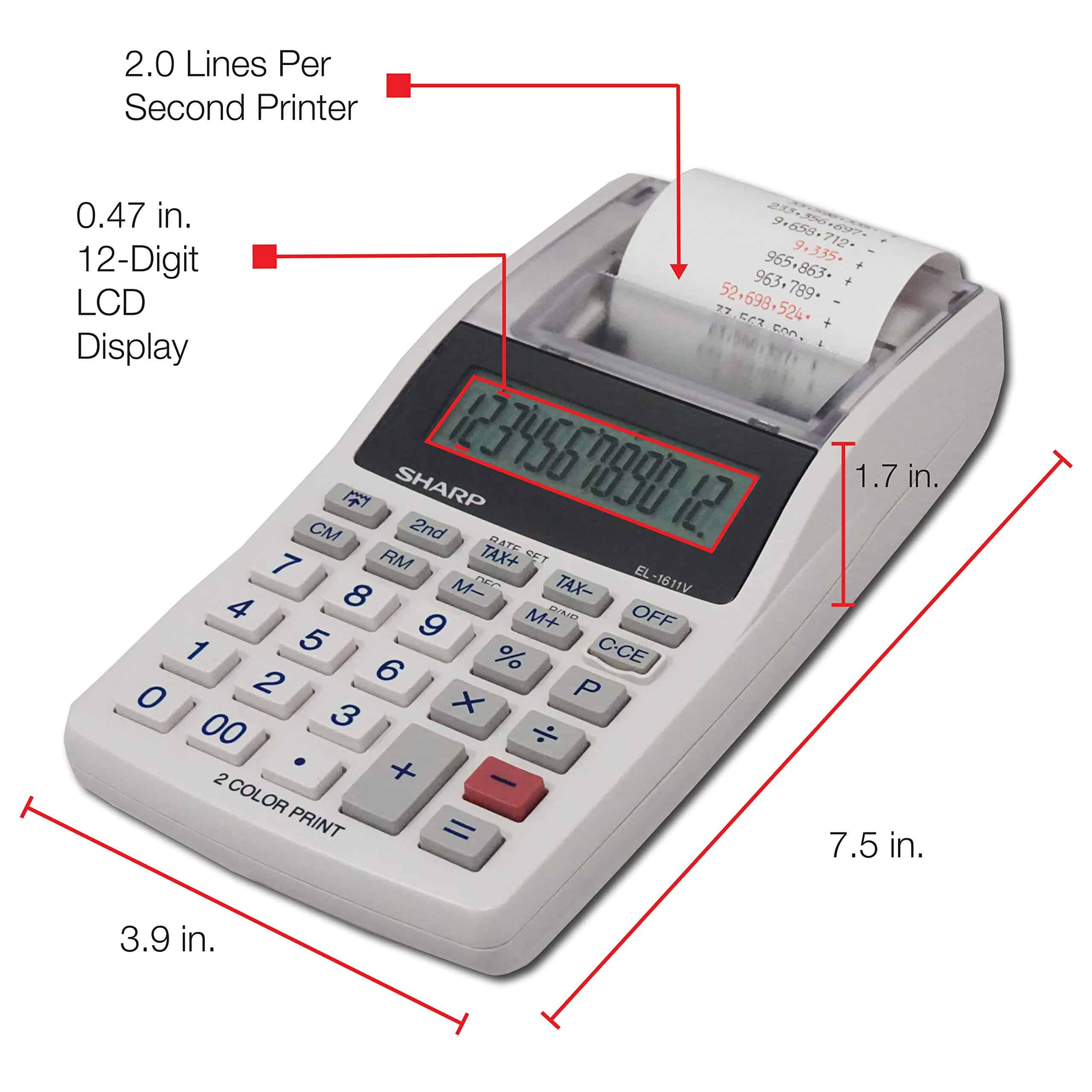 Calculadora Impresora Portátil Inalámbrica Sharp EL-1611V - Imagen 5