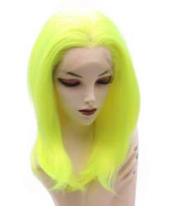 Pelucas de encaje sintético corto Bob Recto en color verde