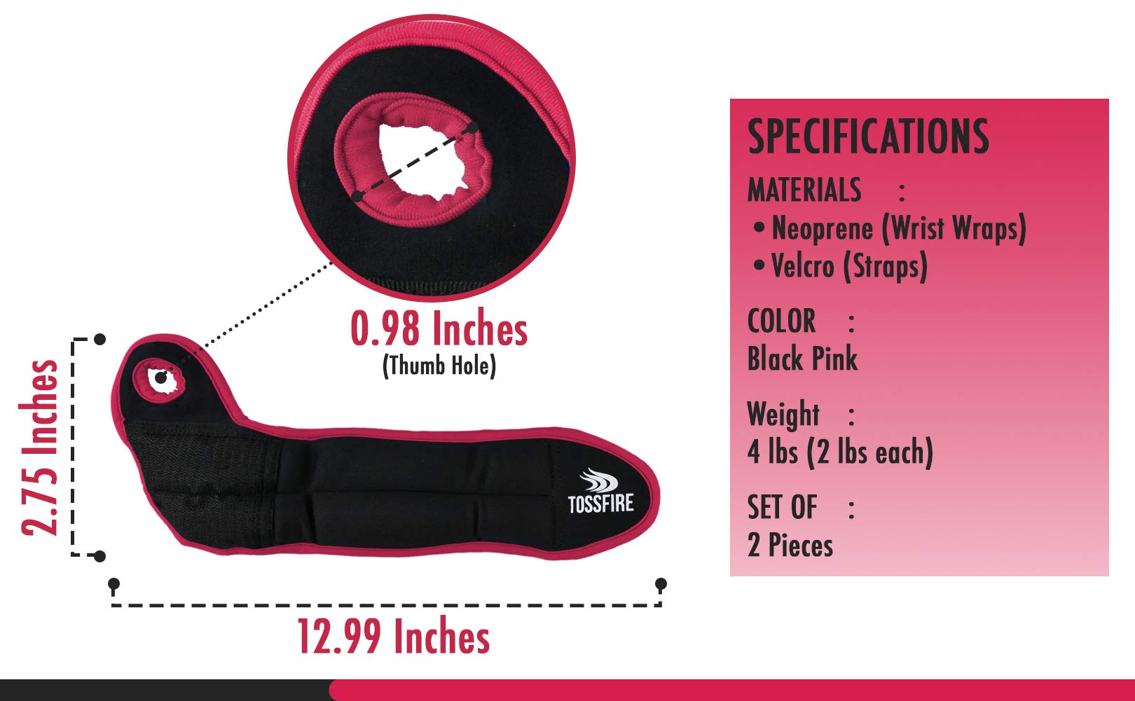 1 Par de Pesas de Muñeca de 2 libras con Diseño de Bloqueo - Imagen 7