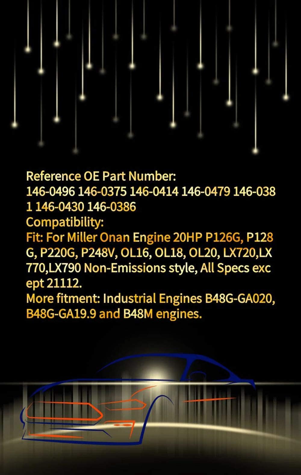 Kit de carburador 146-0496 para Onan NOS B48G B48M P126G - Imagen 3