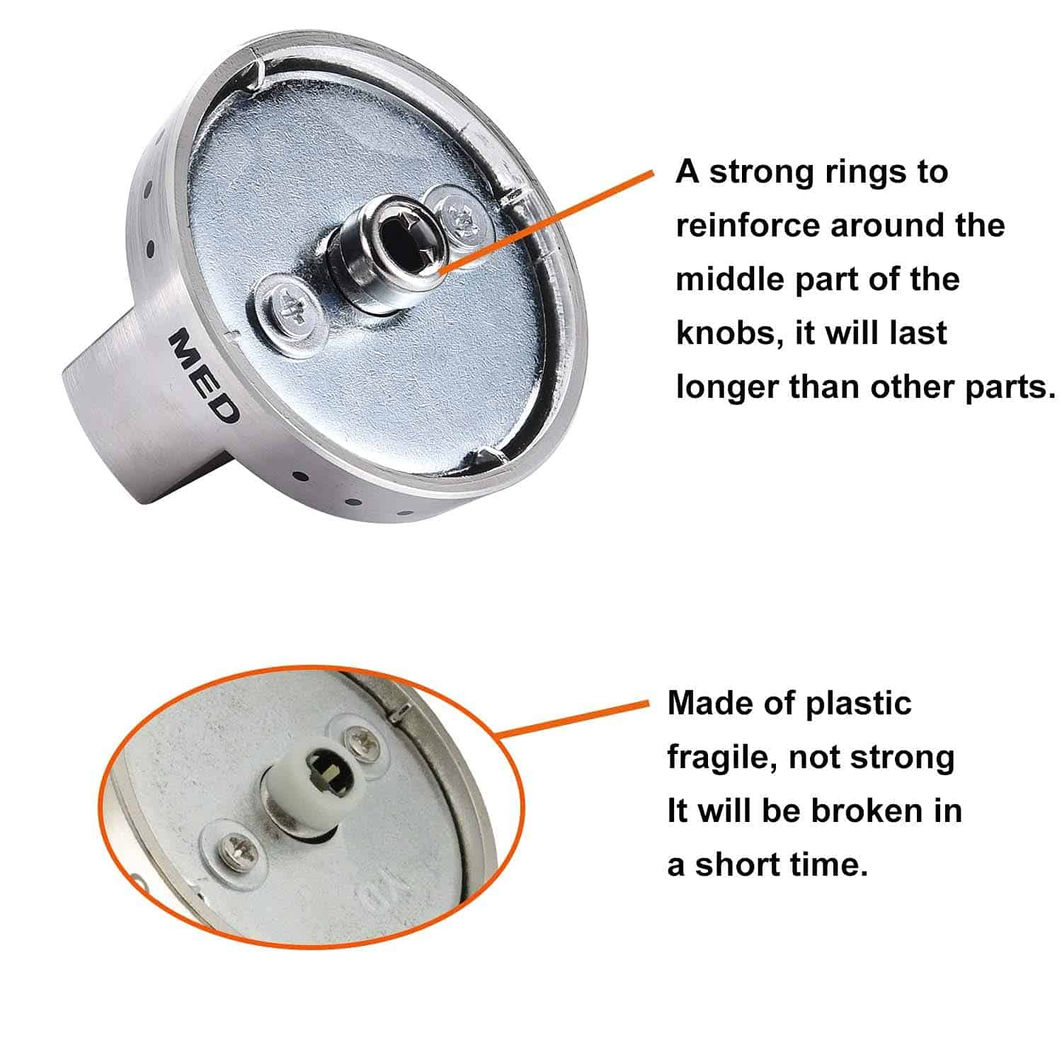 AMI PARTS DG64-00473A Perillas de Estufa de Gas Compatible - Imagen 5