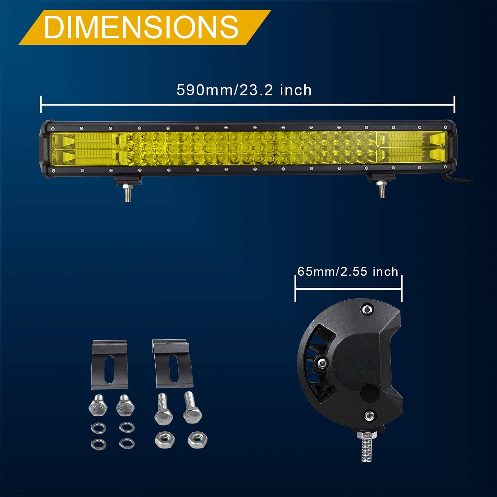 Barra de Luz LED AUXTINGS de 22 pulgadas 324W Amarillo - Imagen 3